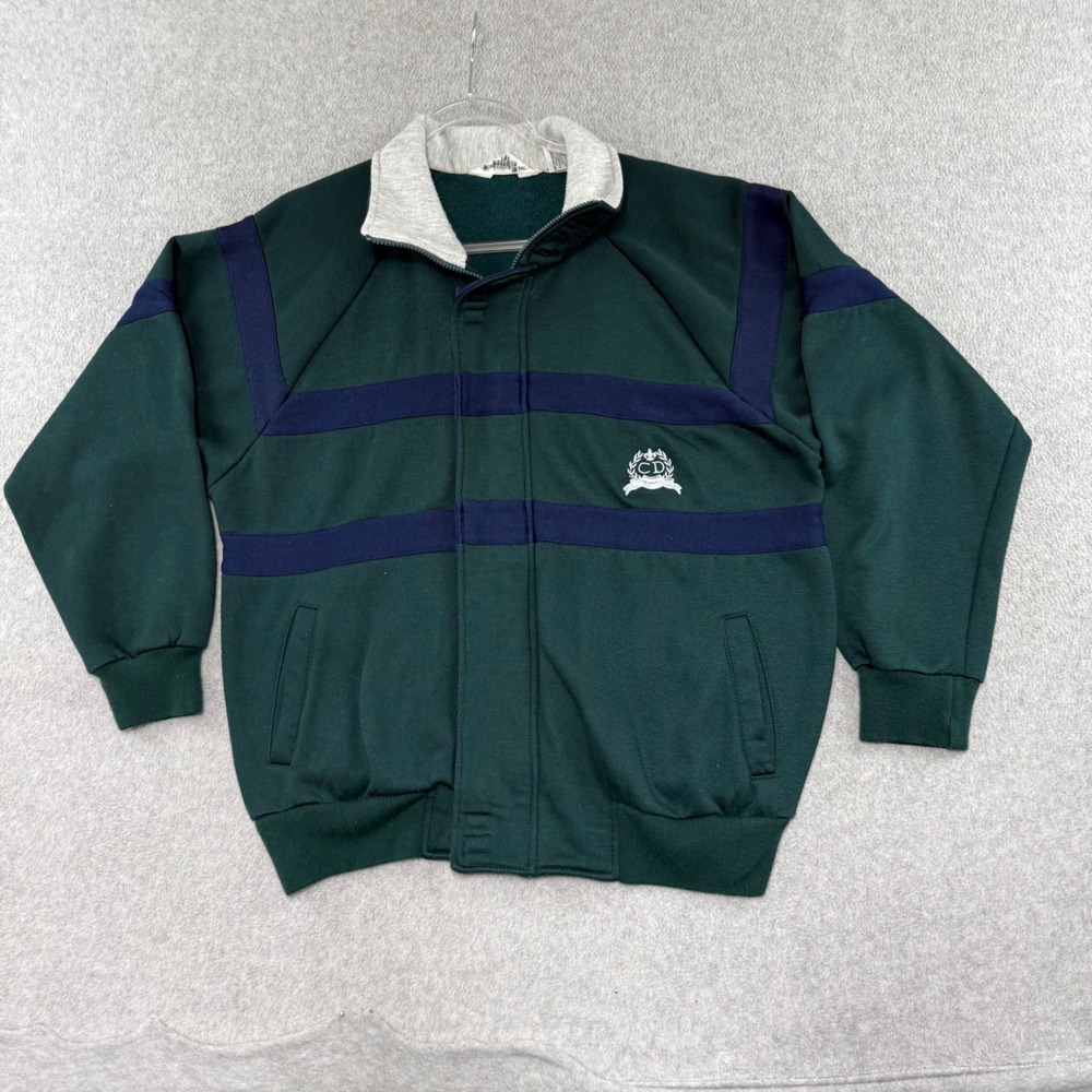 Christian Dior Monsieur Jacket Mens Large Green Navy Vintage 90s Colorblock Zip